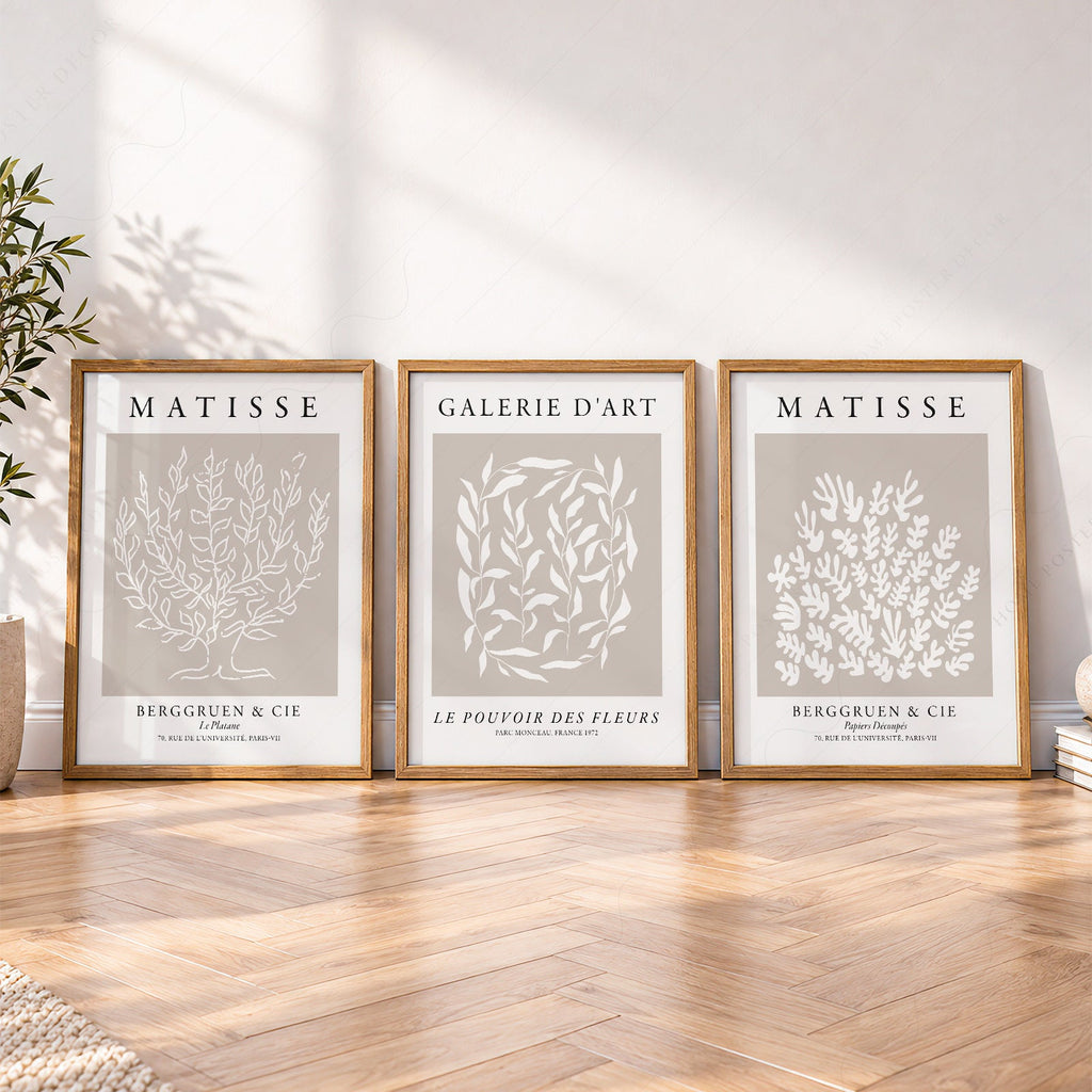 Henri Matisse Set of 3 Prints – Botanical Cut-Out Gallery Wall Art