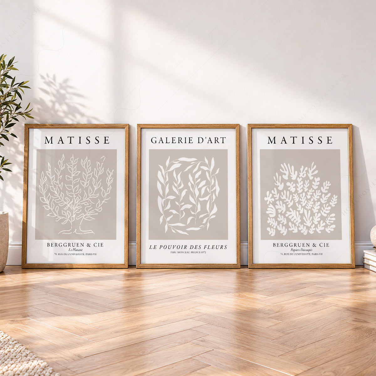 Henri Matisse Set of 3 Prints – Botanical Cut-Out Gallery Wall Art