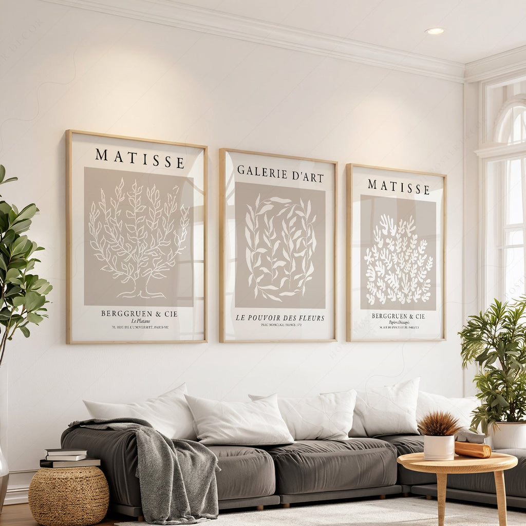 Henri Matisse Set of 3 Prints – Botanical Cut-Out Gallery Wall Art