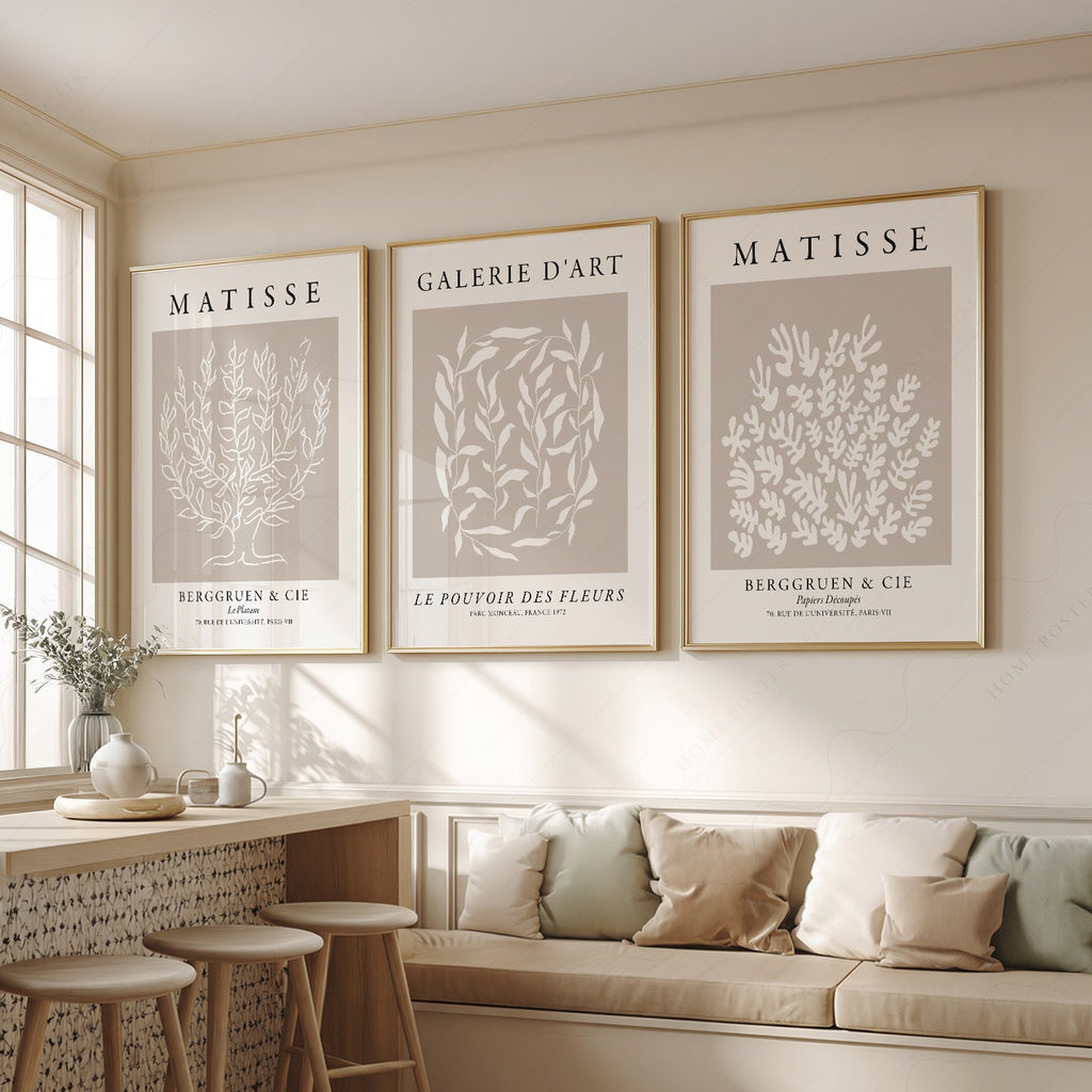 Henri Matisse Set of 3 Prints – Botanical Cut-Out Gallery Wall Art