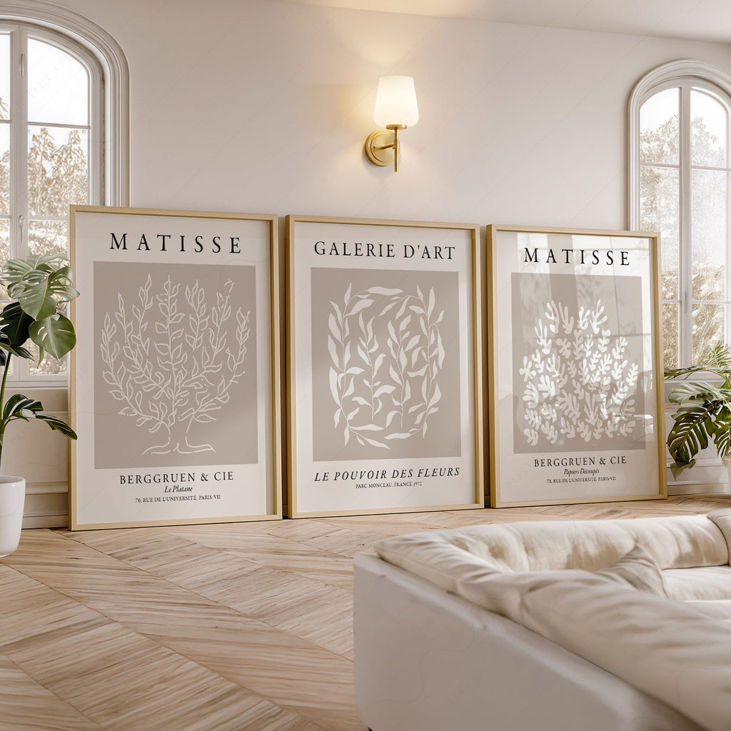 Henri Matisse Set of 3 Prints – Botanical Cut-Out Gallery Wall Art