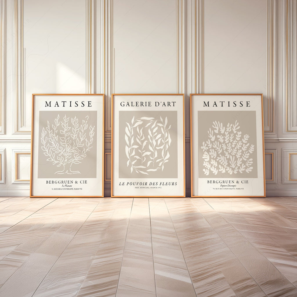 Henri Matisse Set of 3 Prints – Botanical Cut-Out Gallery Wall Art