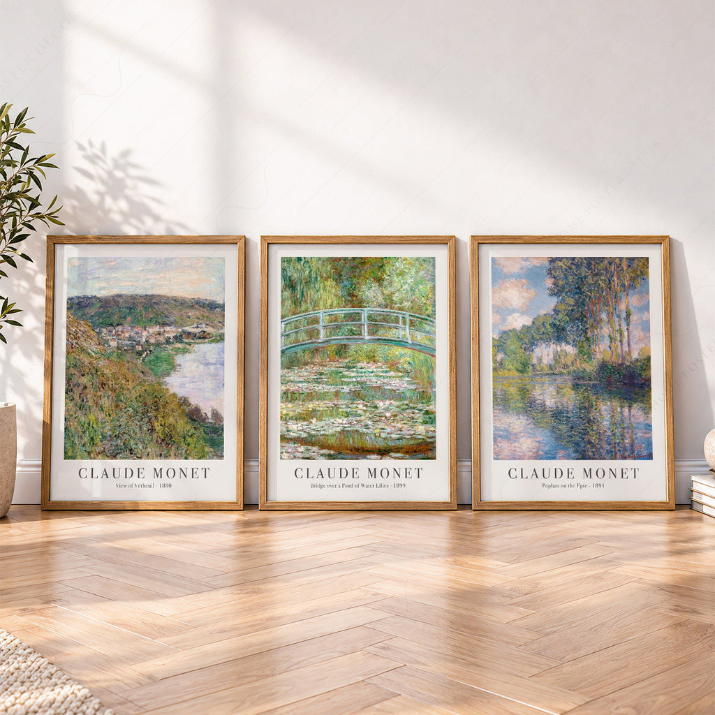 Ensemble de 3 impressions de Claude Monet – Collection d'œuvres murales de paysages