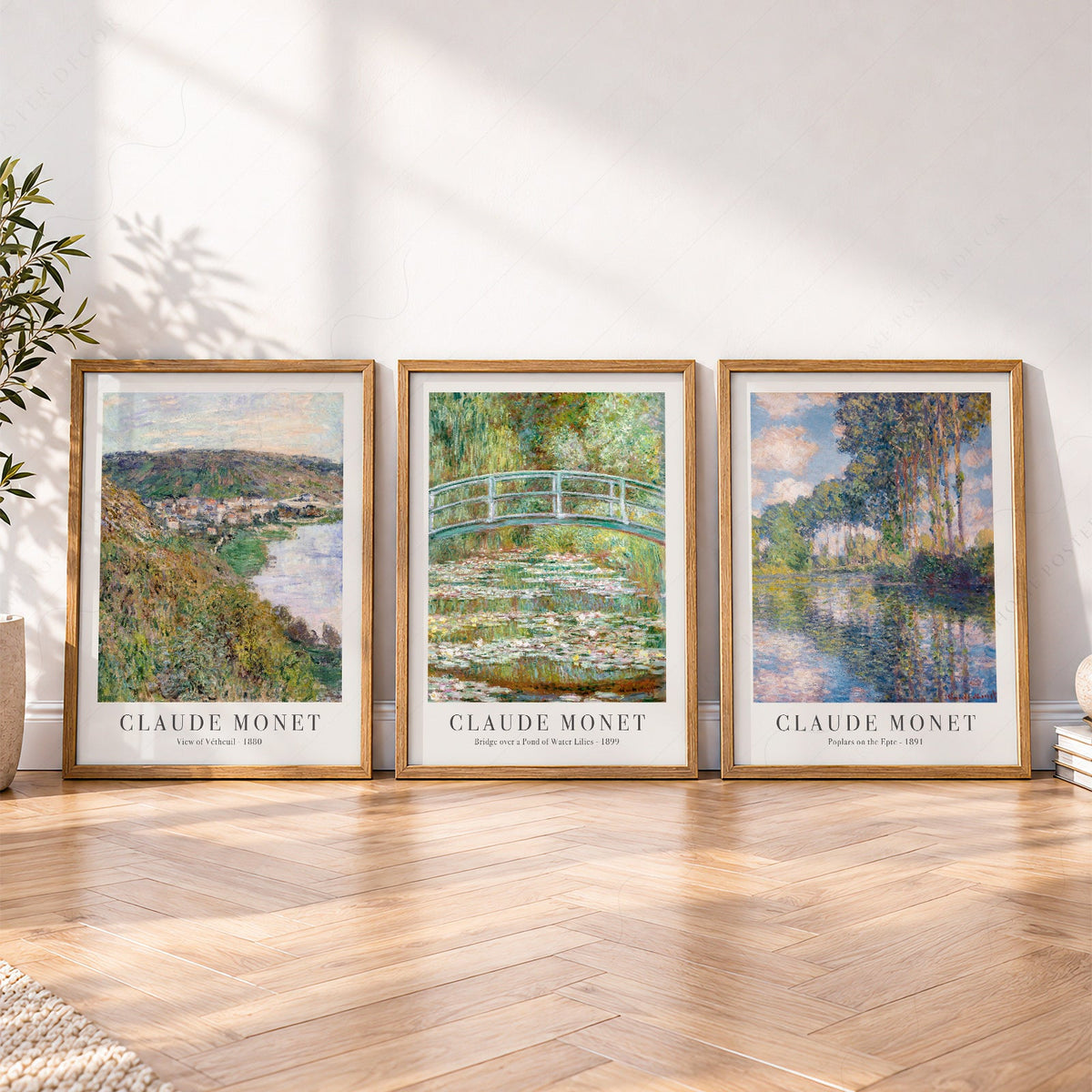 Ensemble de 3 impressions de Claude Monet – Collection d'œuvres murales de paysages