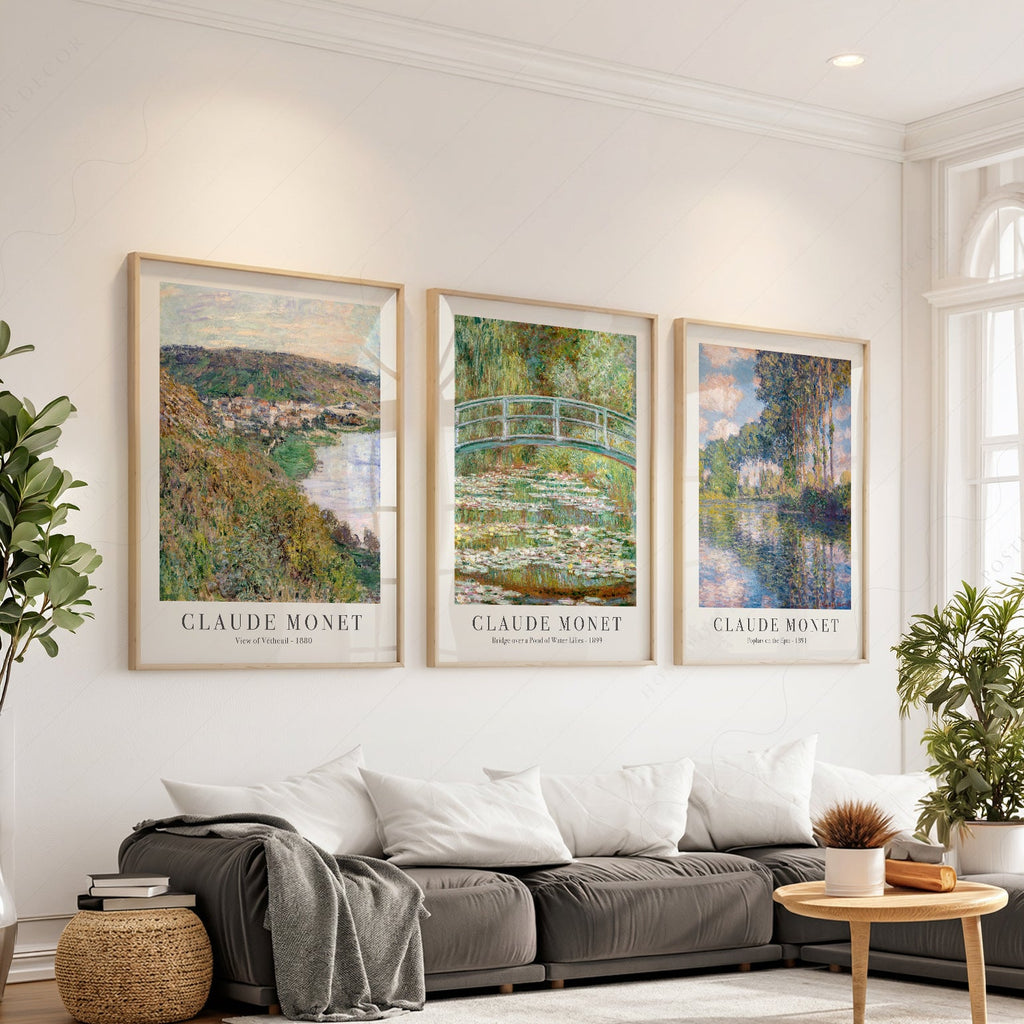 Ensemble de 3 impressions de Claude Monet – Collection d'œuvres murales de paysages