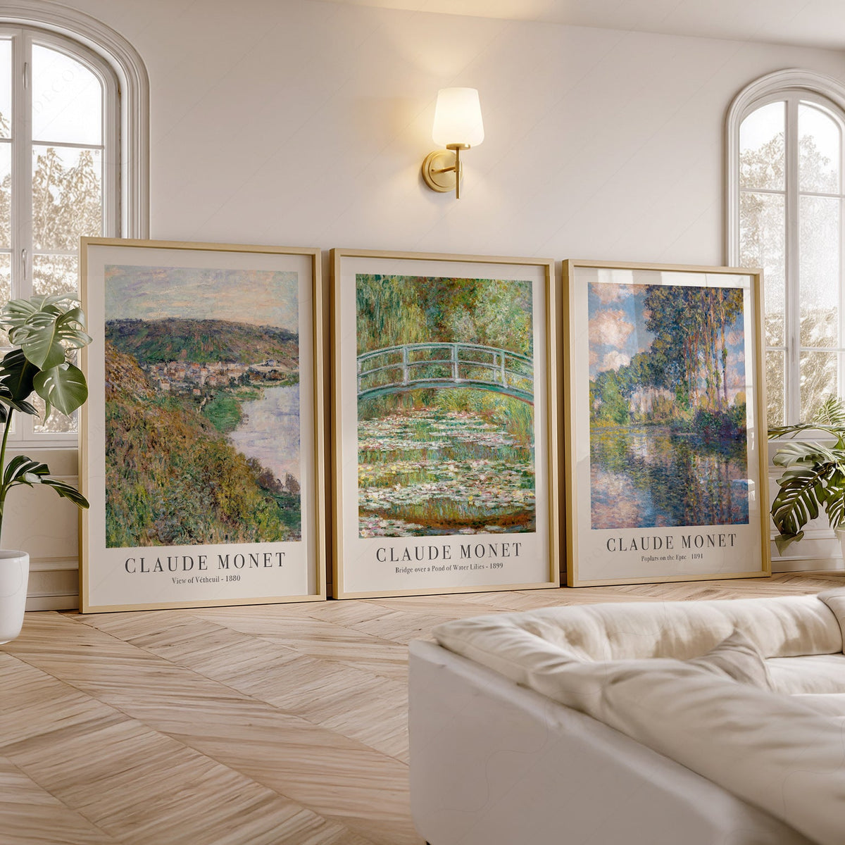 Ensemble de 3 impressions de Claude Monet – Collection d'œuvres murales de paysages