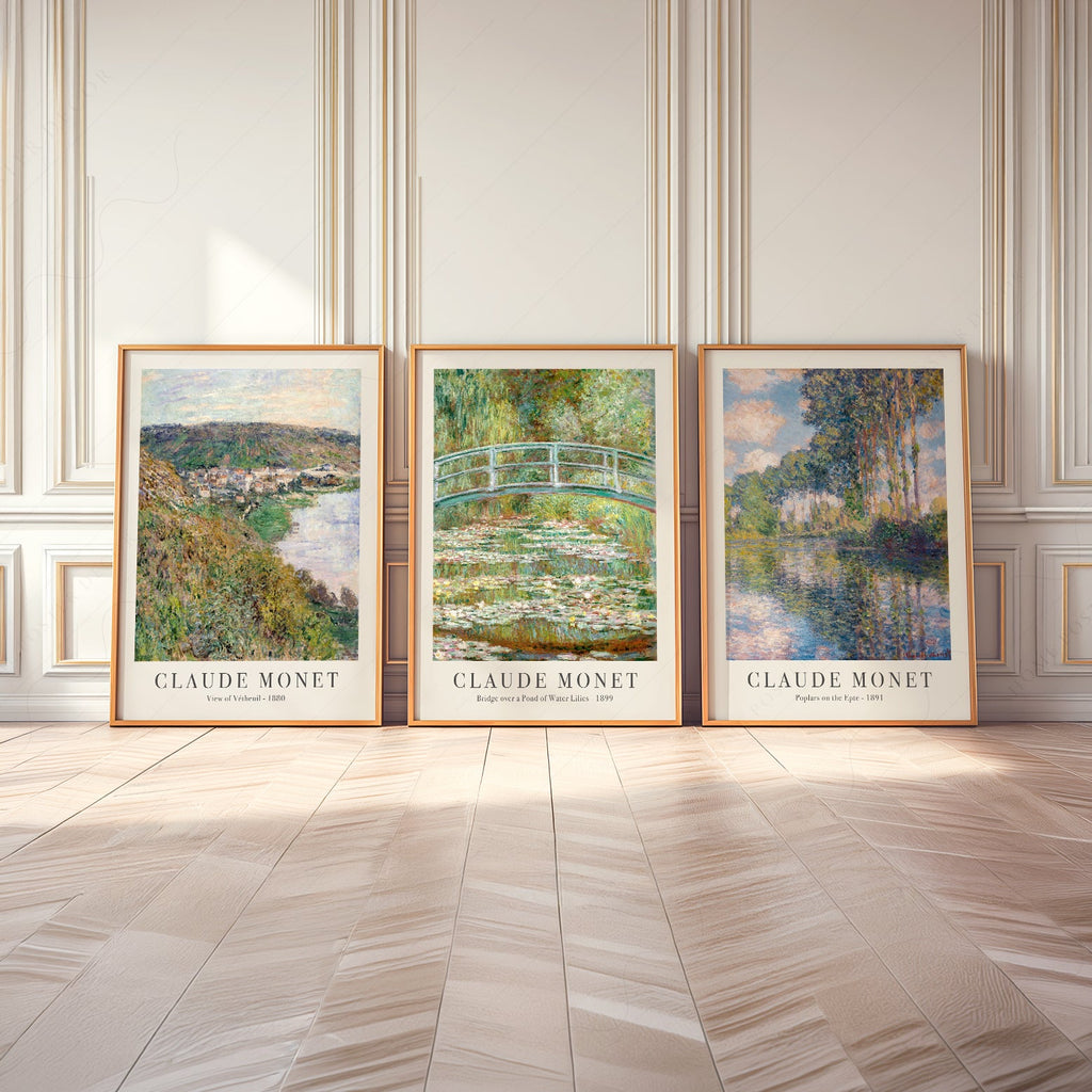 Ensemble de 3 impressions de Claude Monet – Collection d'œuvres murales de paysages