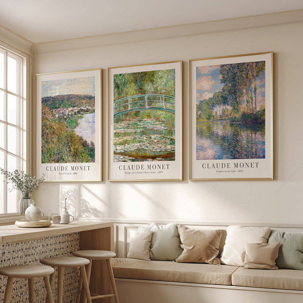 Ensemble de 3 impressions de Claude Monet – Collection d'œuvres murales de paysages