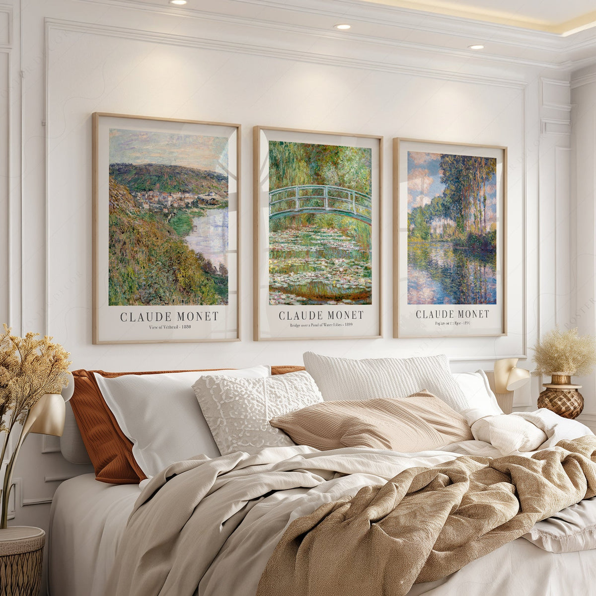 Ensemble de 3 impressions de Claude Monet – Collection d'œuvres murales de paysages