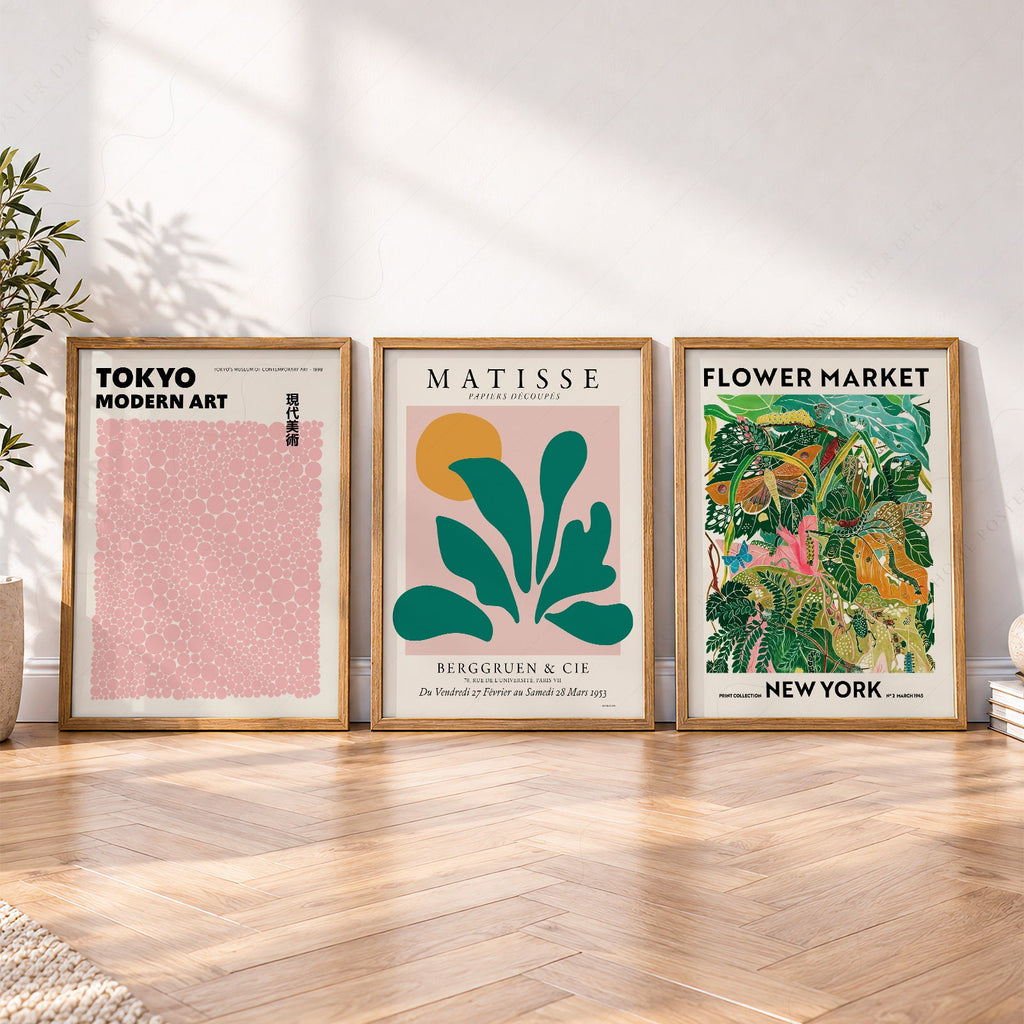 Matisse Kusama Flower Market Set of 3 Prints – Modern Gallery Wall Art