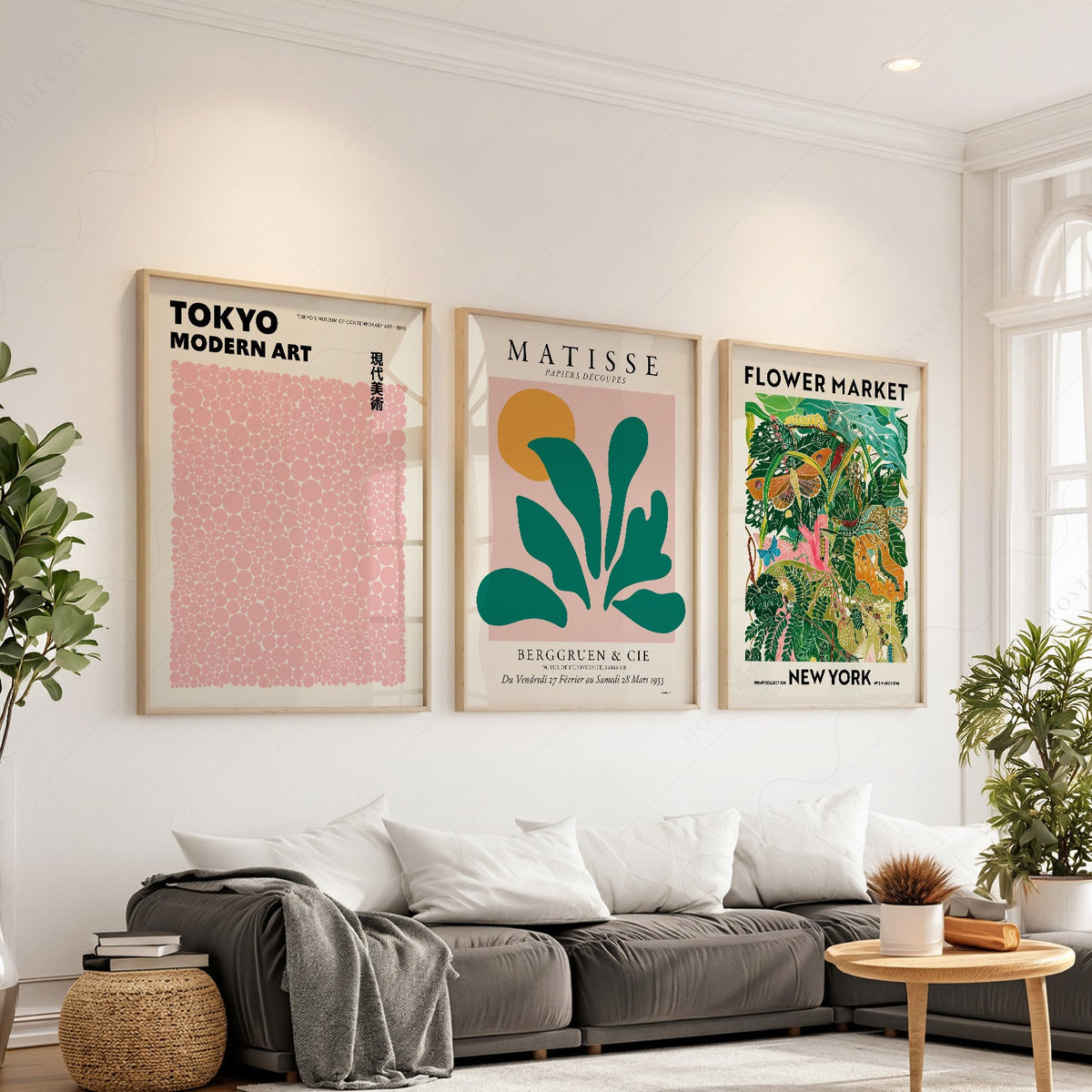 Matisse Kusama Flower Market Set of 3 Prints – Modern Gallery Wall Art