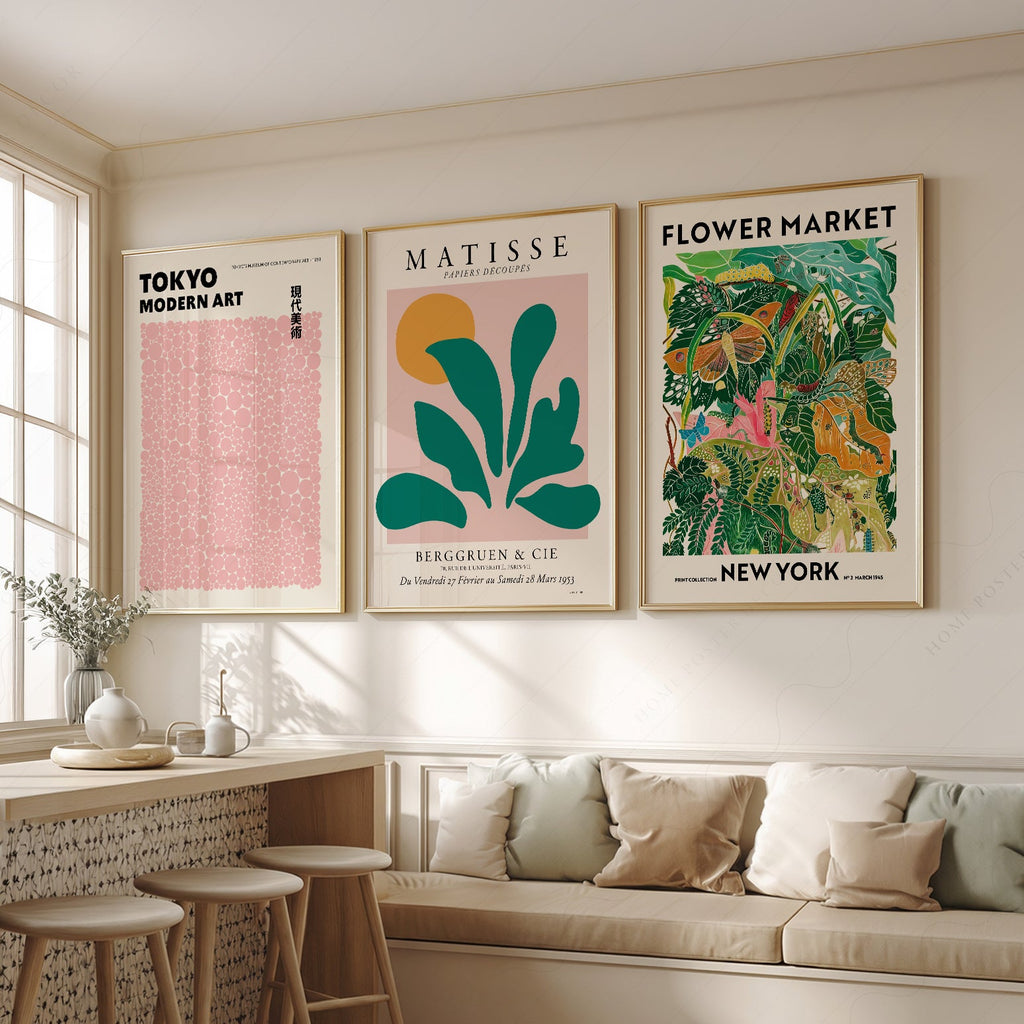 Matisse Kusama Flower Market Set of 3 Prints – Modern Gallery Wall Art