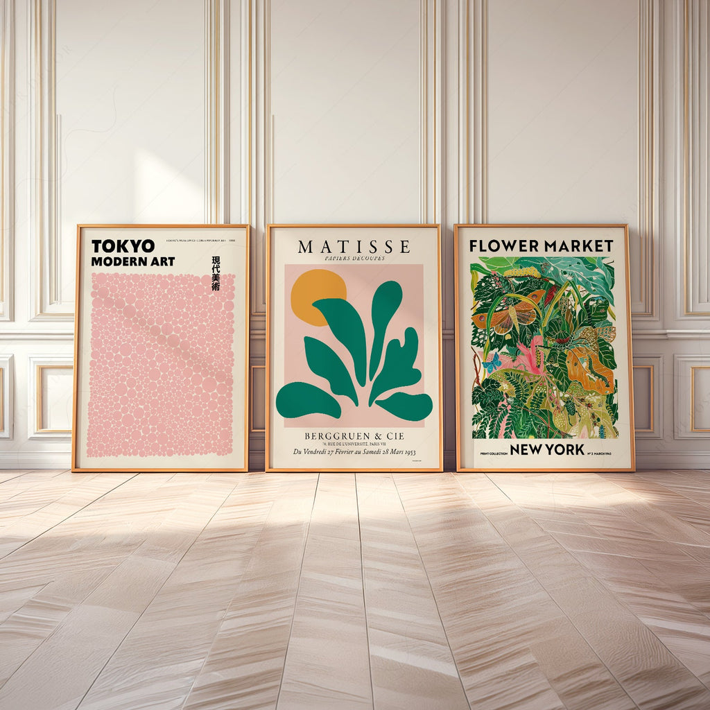 Matisse Kusama Flower Market Set of 3 Prints – Modern Gallery Wall Art