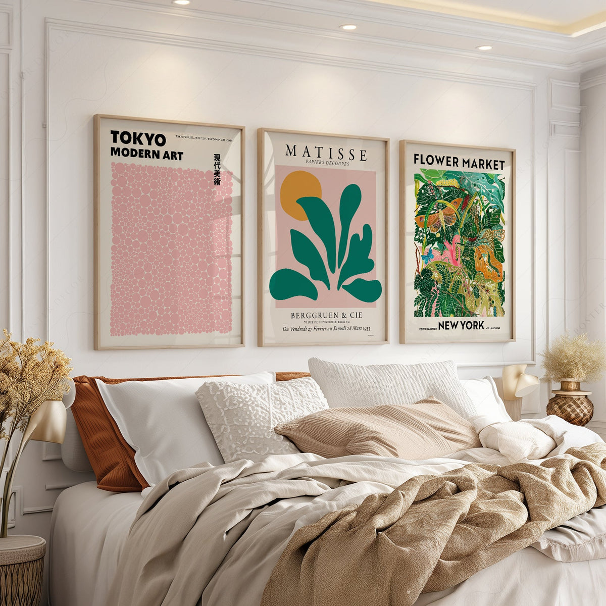 Matisse Kusama Flower Market Set of 3 Prints – Modern Gallery Wall Art