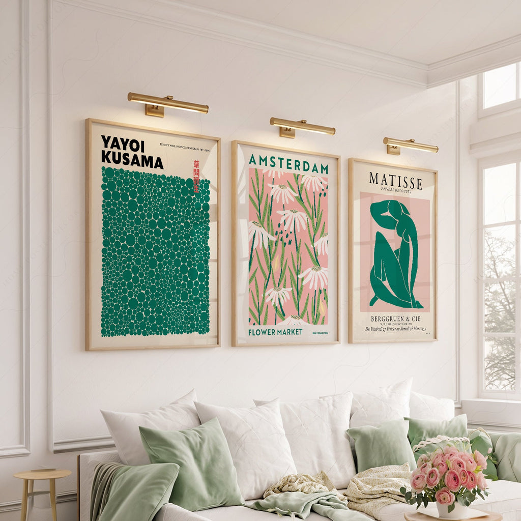 Matisse Kusama Amsterdam Flower Market Set of 3 Prints – Pink Green Wall Art