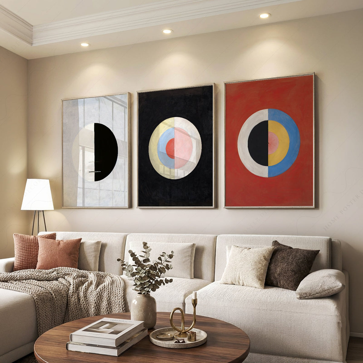 Hilma af Klint Set of 3 Prints – Abstract Geometric Wall Art Posters