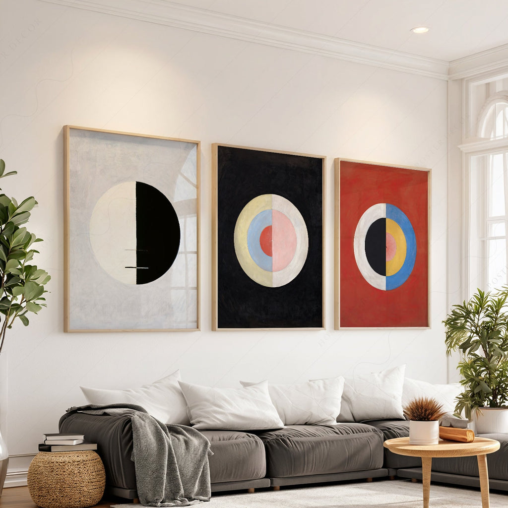 Hilma af Klint Set of 3 Prints – Abstract Geometric Wall Art Posters