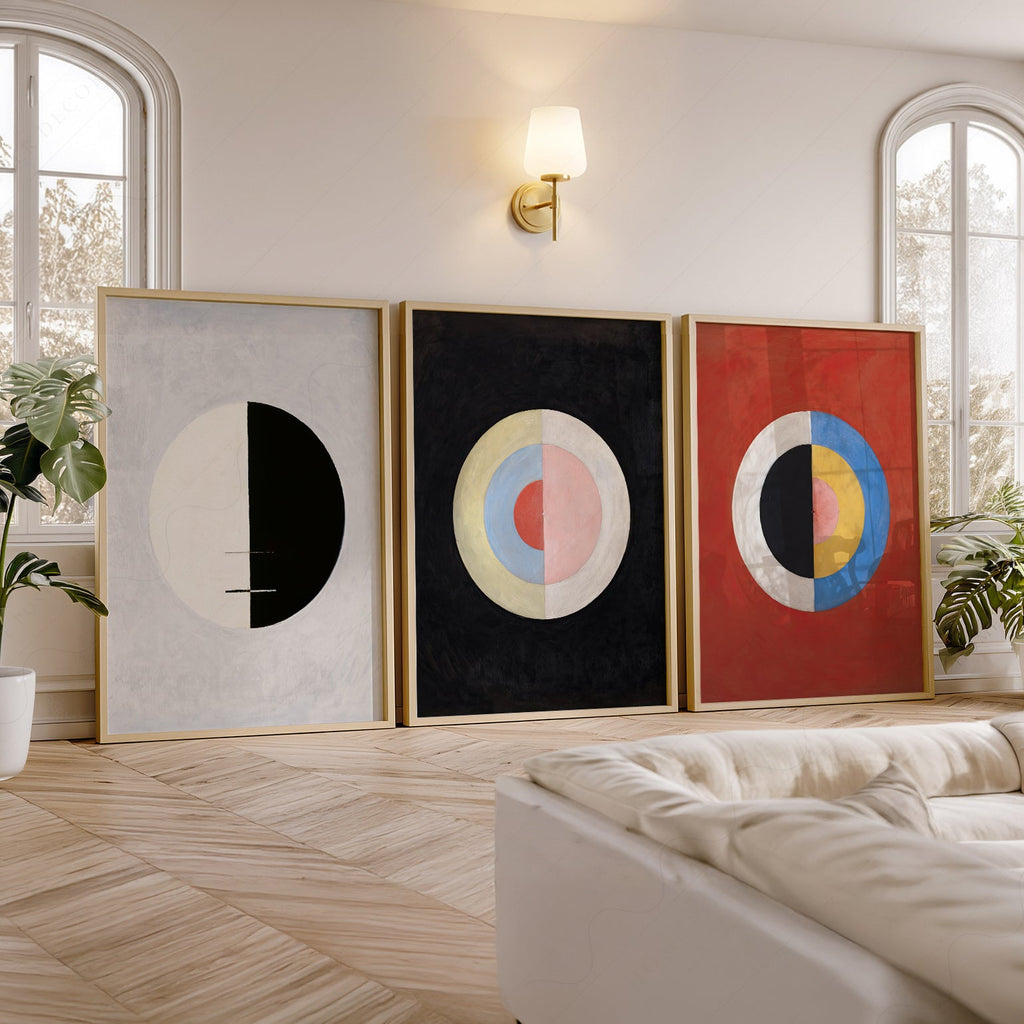 Hilma af Klint Set of 3 Prints – Abstract Geometric Wall Art Posters