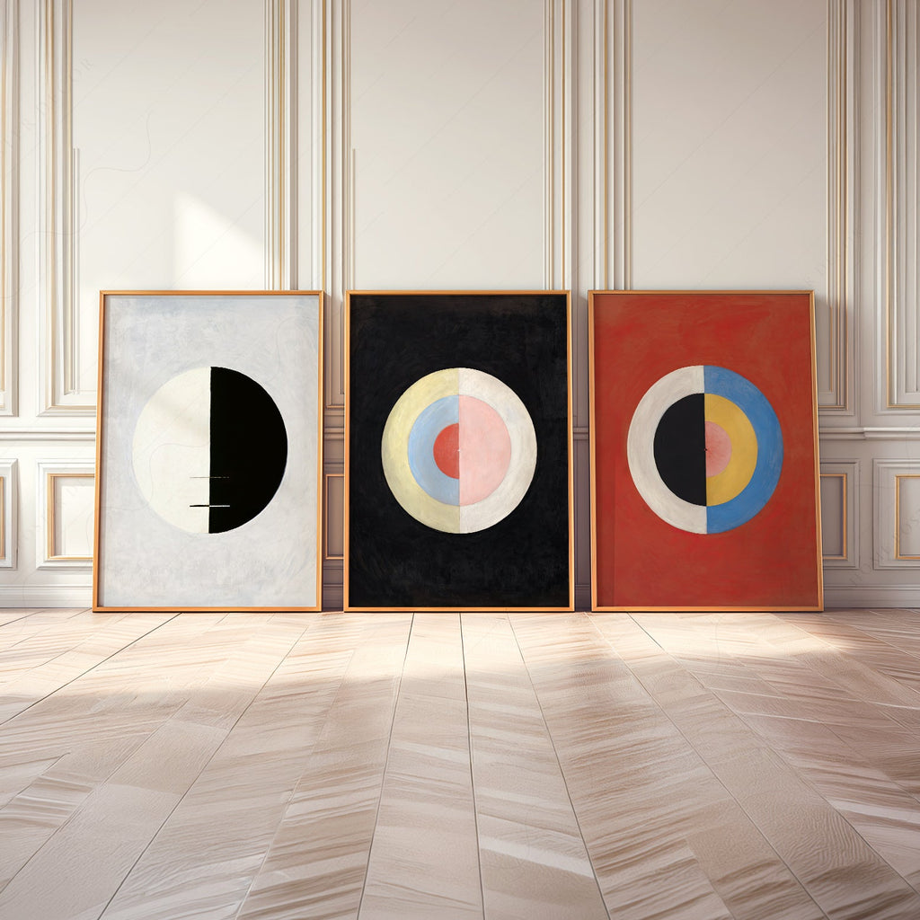 Hilma af Klint Set of 3 Prints – Abstract Geometric Wall Art Posters