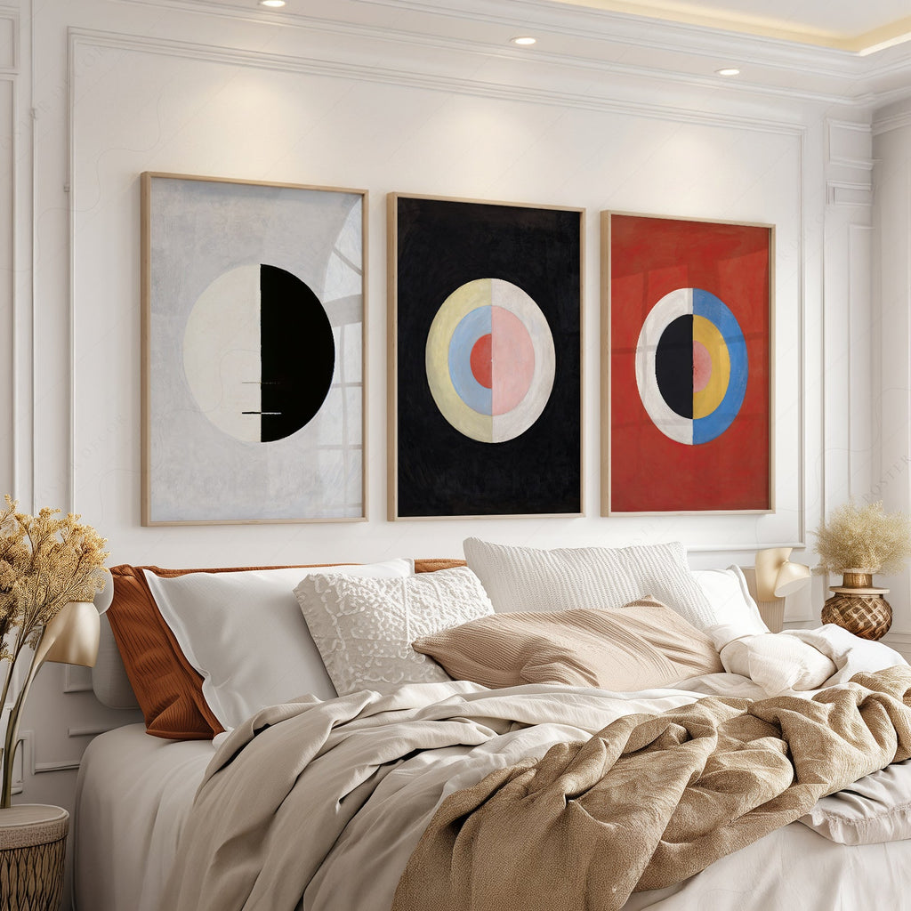 Hilma af Klint Set of 3 Prints – Abstract Geometric Wall Art Posters