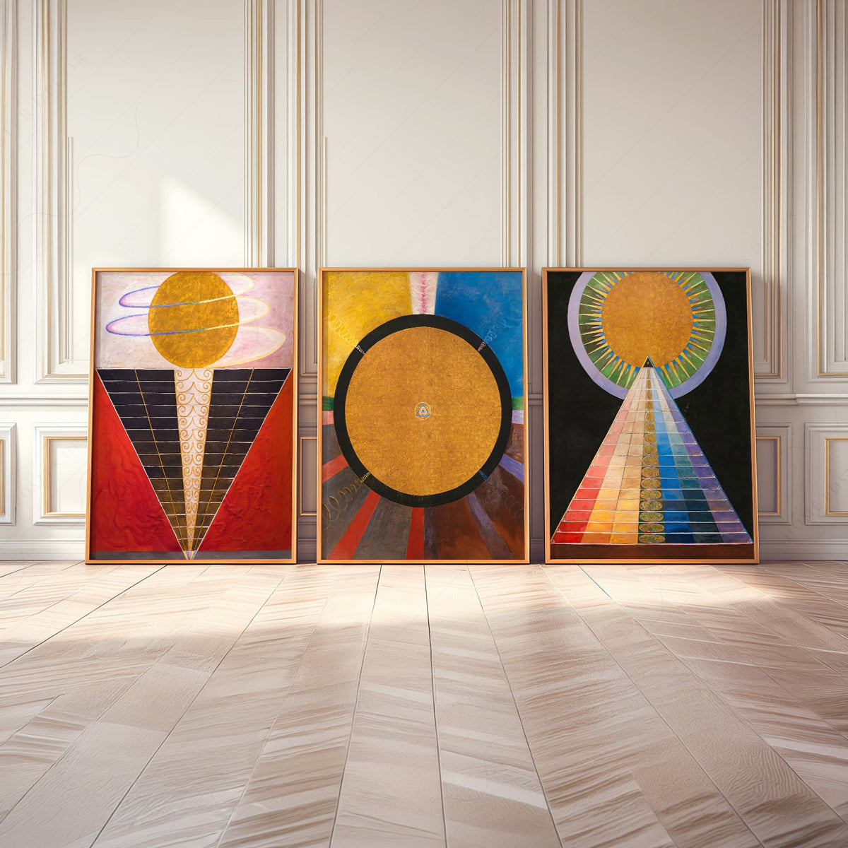Hilma af Klint Altarpiece Set of 3 Prints – Abstract Spiritual Wall Art