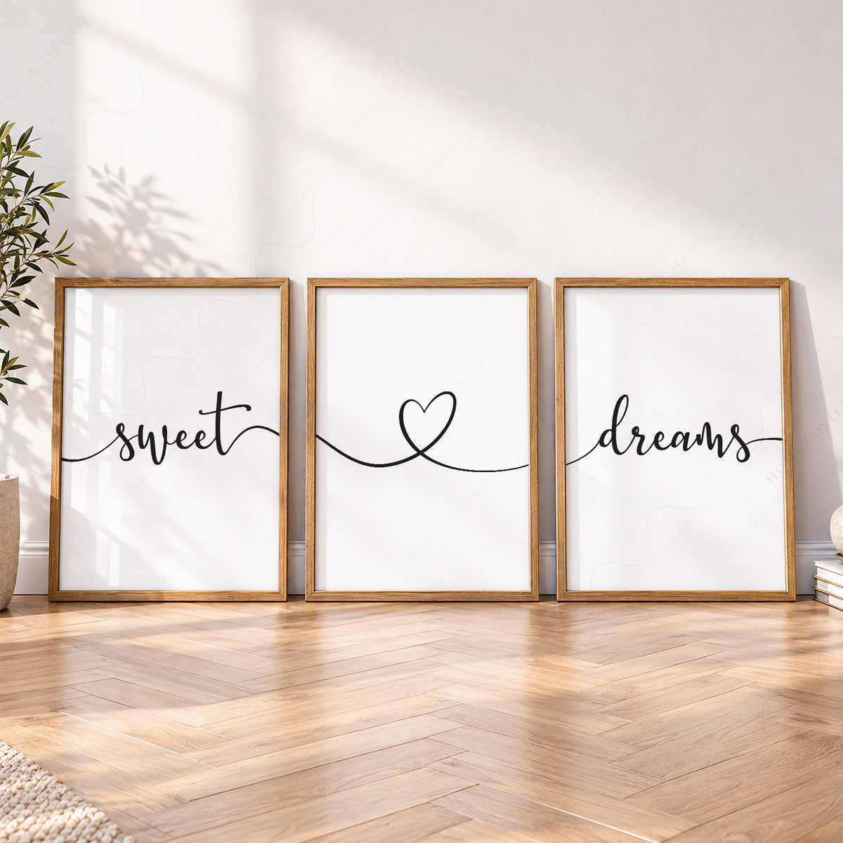 Sweet Dreams Set of 3 Prints – Minimalist Bedroom Wall Art Poster