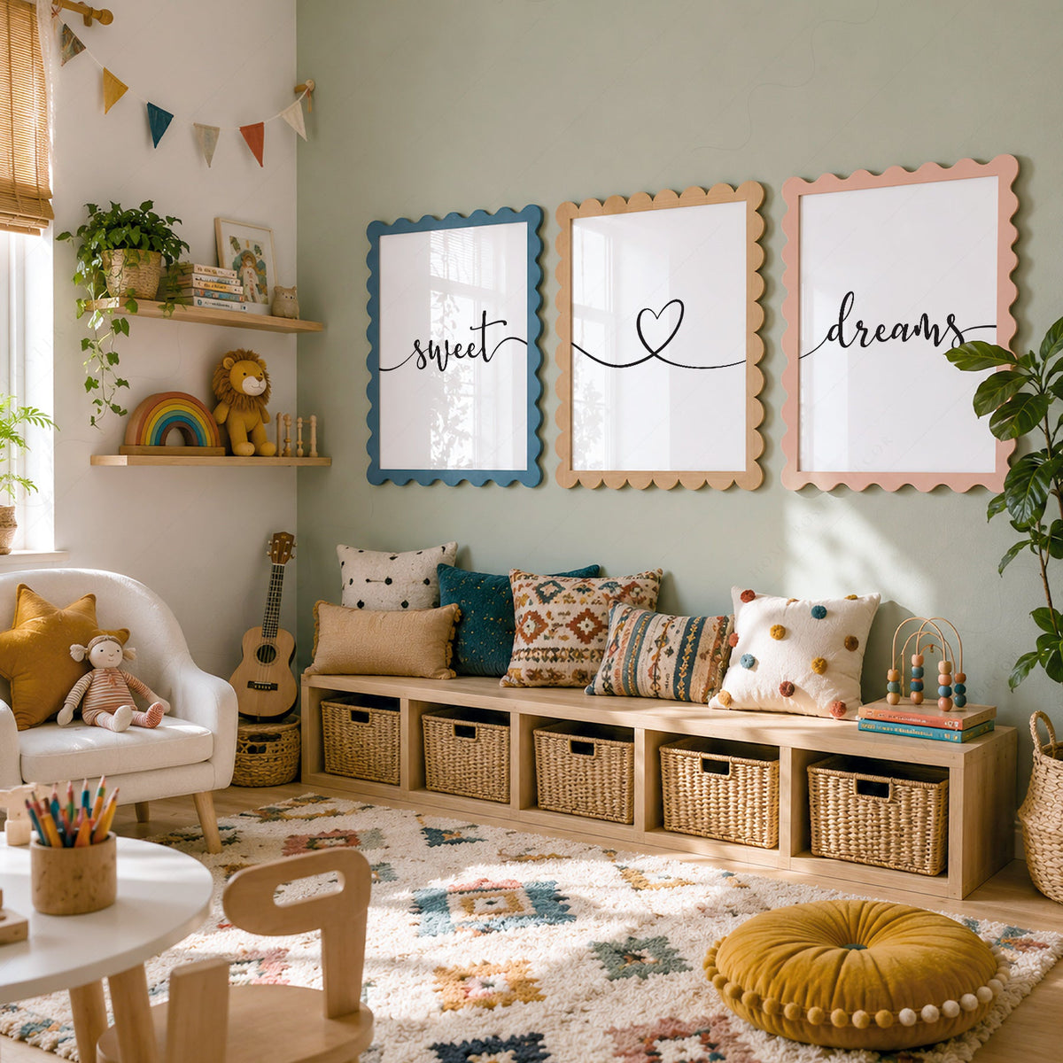 Sweet Dreams Set of 3 Prints – Minimalist Bedroom Wall Art Poster