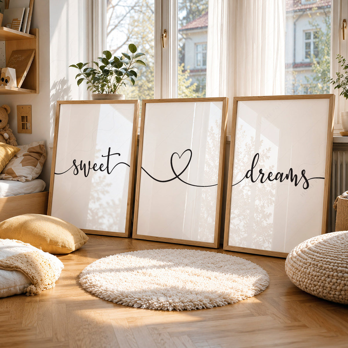 Sweet Dreams Set of 3 Prints – Minimalist Bedroom Wall Art Poster
