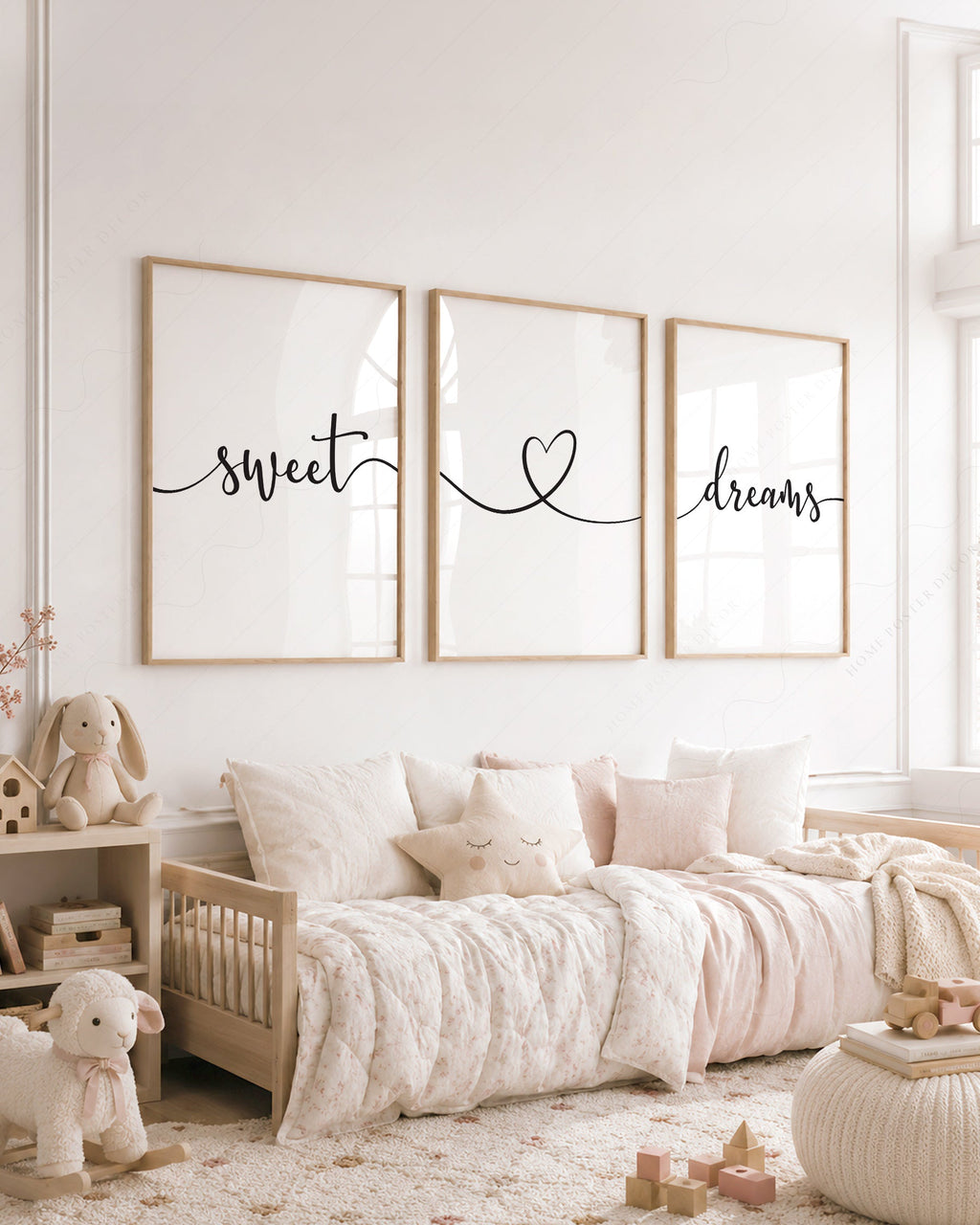 Sweet Dreams Set of 3 Prints – Minimalist Bedroom Wall Art Poster