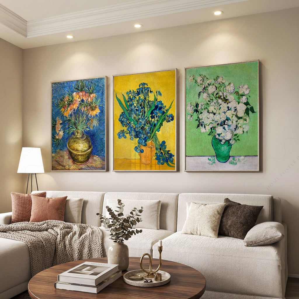 Vincent Van Gogh Flowers Set of 3 Prints – Classic Floral Wall Art