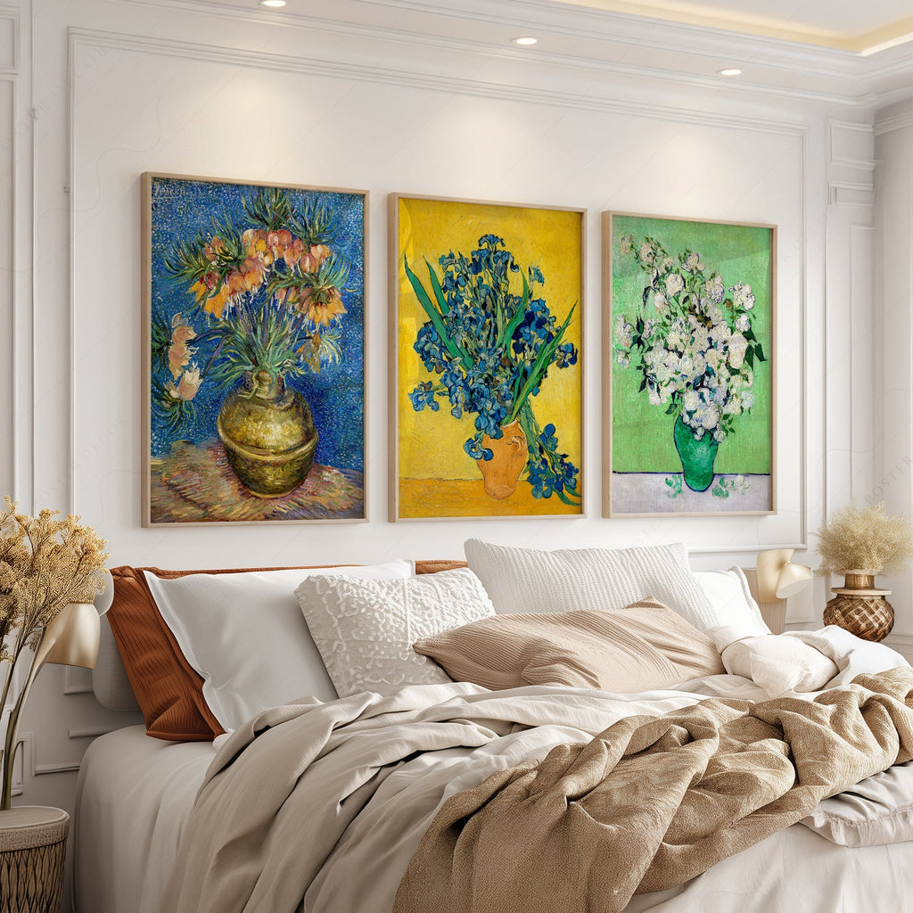 Vincent Van Gogh Flowers Set of 3 Prints – Classic Floral Wall Art