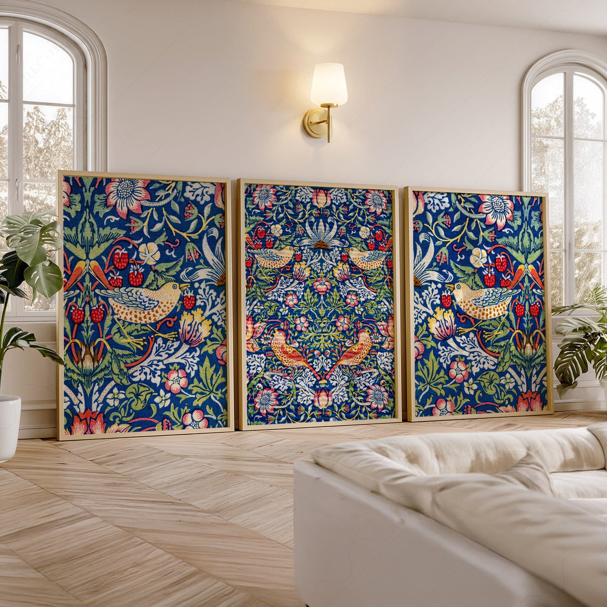 William Morris Strawberry Thief Set of 3 Prints – Arts & Crafts Wall Art