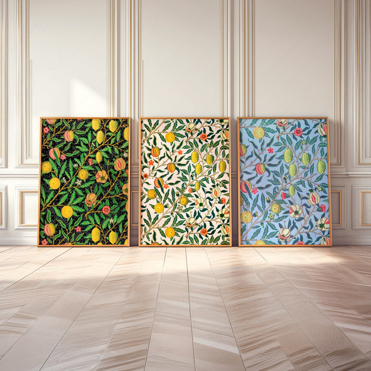 William Morris Fruit Pomegranate Set of 3 Prints – Botanical Wall Art