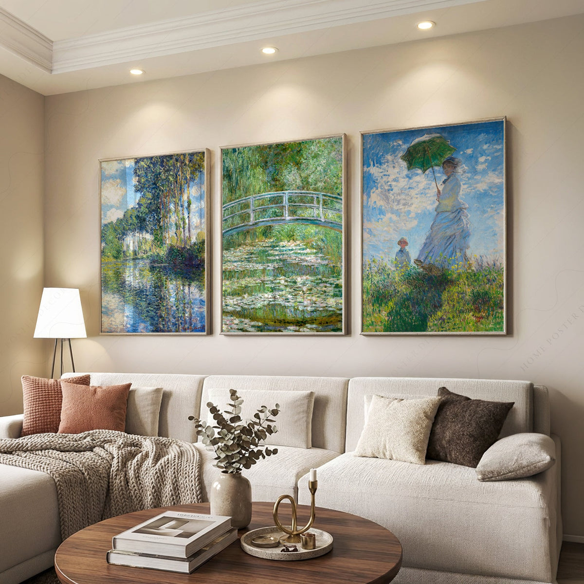 Claude Monet, Set of 3 Prints – Impressionist Wall Art Collection