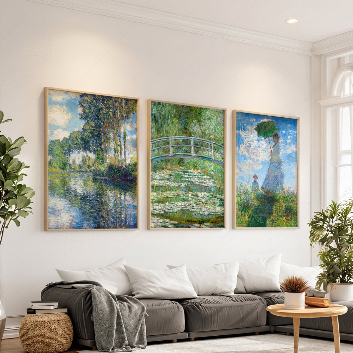 Claude Monet, Set of 3 Prints – Impressionist Wall Art Collection