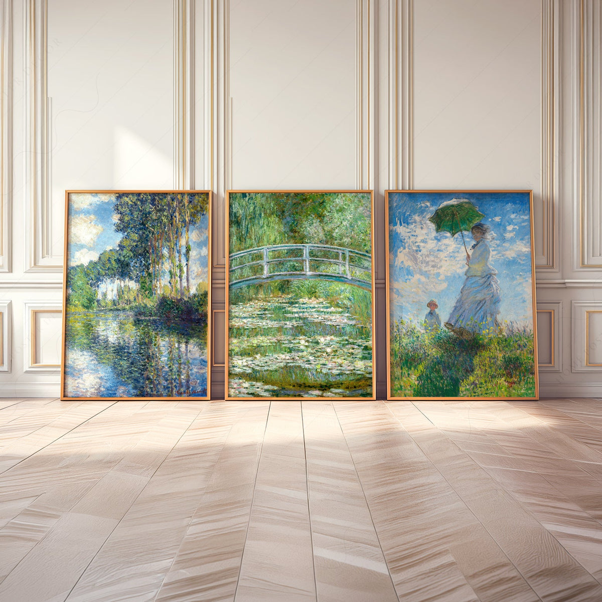 Claude Monet, Set of 3 Prints – Impressionist Wall Art Collection
