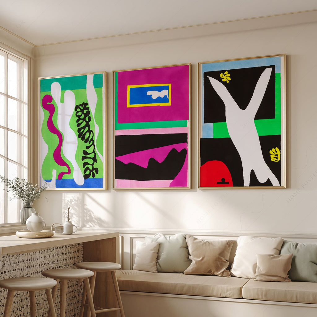 Henri Matisse Gallery Wall Set of 3 – Modern Cut-Out Art Prints