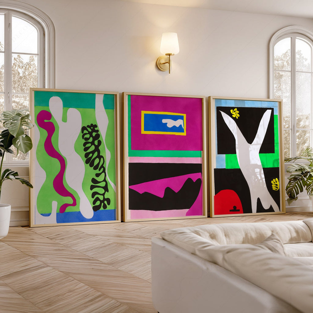 Henri Matisse Gallery Wall Set of 3 – Modern Cut-Out Art Prints