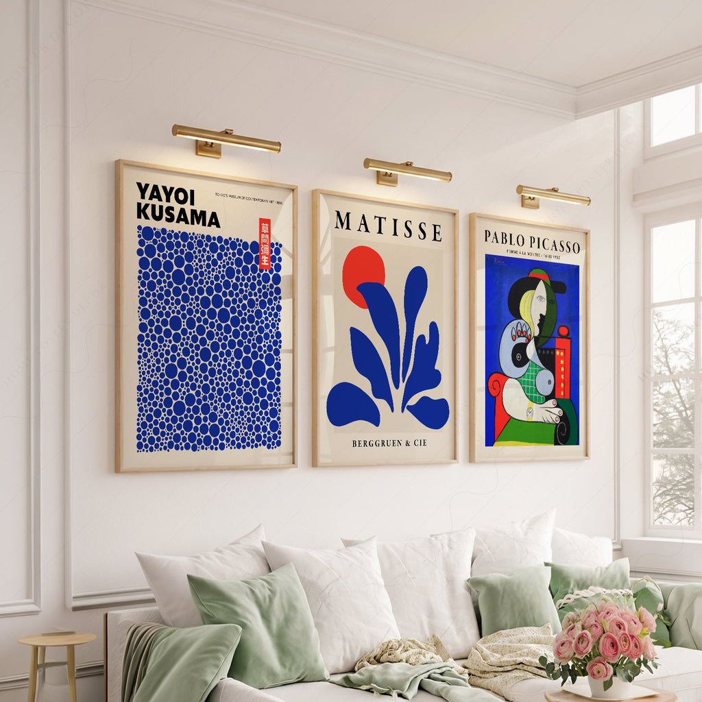 Henri Matisse, Yayoi Kusama, Pablo Picasso Set of 3 Art Prints – Modern Gallery Wall Posters