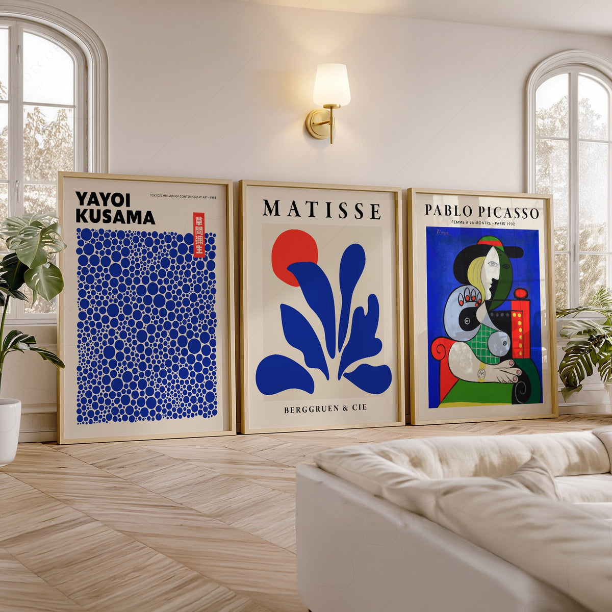 Henri Matisse, Yayoi Kusama, Pablo Picasso Set of 3 Art Prints – Modern Gallery Wall Posters