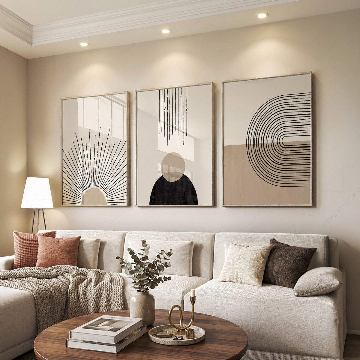 Ensemble de 3 pièces d'art mural moderne du milieu du siècle – Collection d'affiches bohèmes minimalistes