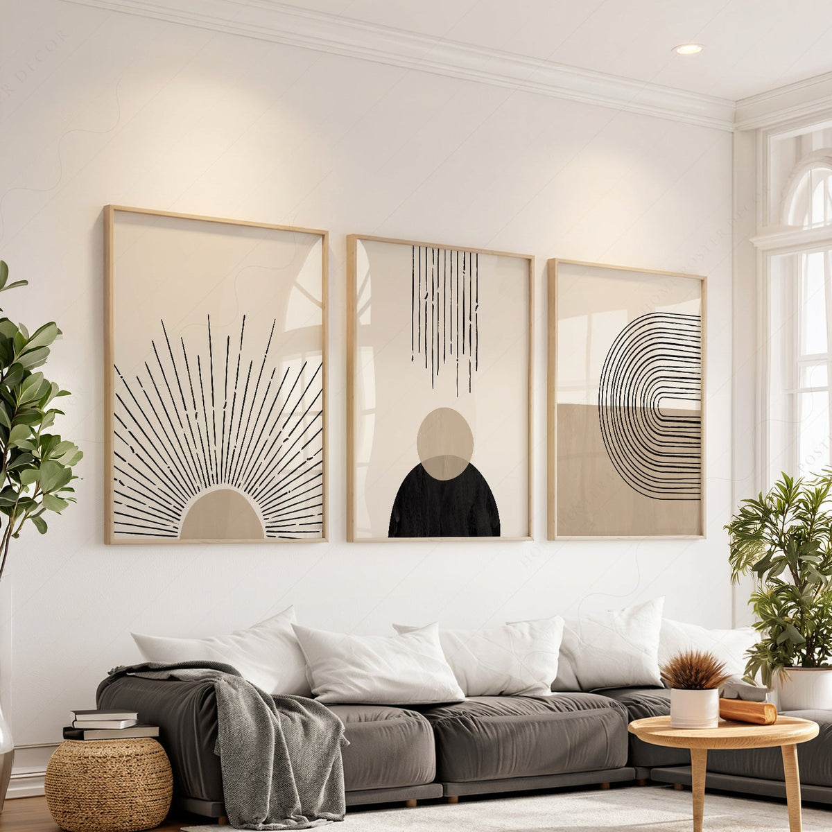 Ensemble de 3 pièces d'art mural moderne du milieu du siècle – Collection d'affiches bohèmes minimalistes
