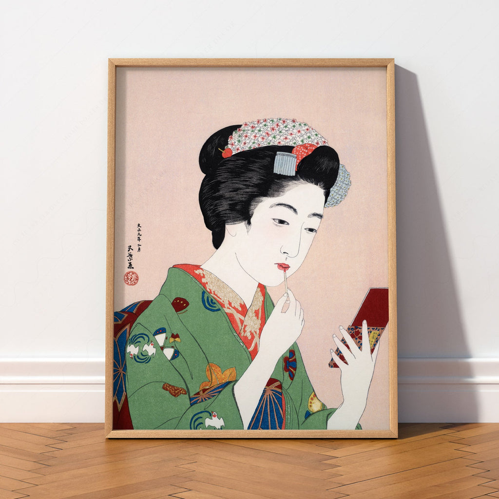 Goyo Hashiguchi Woman Applying Lipstick Print – Japanese Ukiyo-e Wall Art