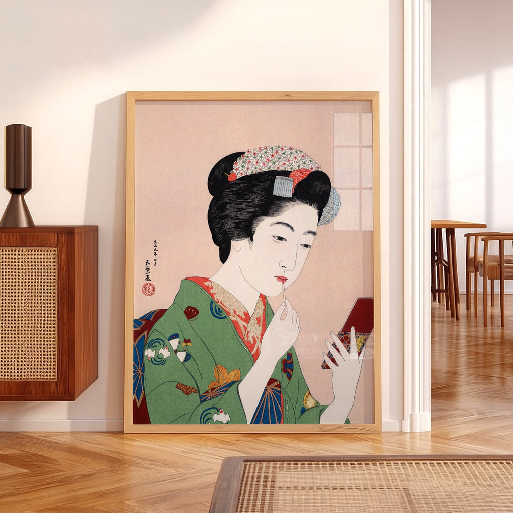 Goyo Hashiguchi Woman Applying Lipstick Print – Japanese Ukiyo-e Wall Art