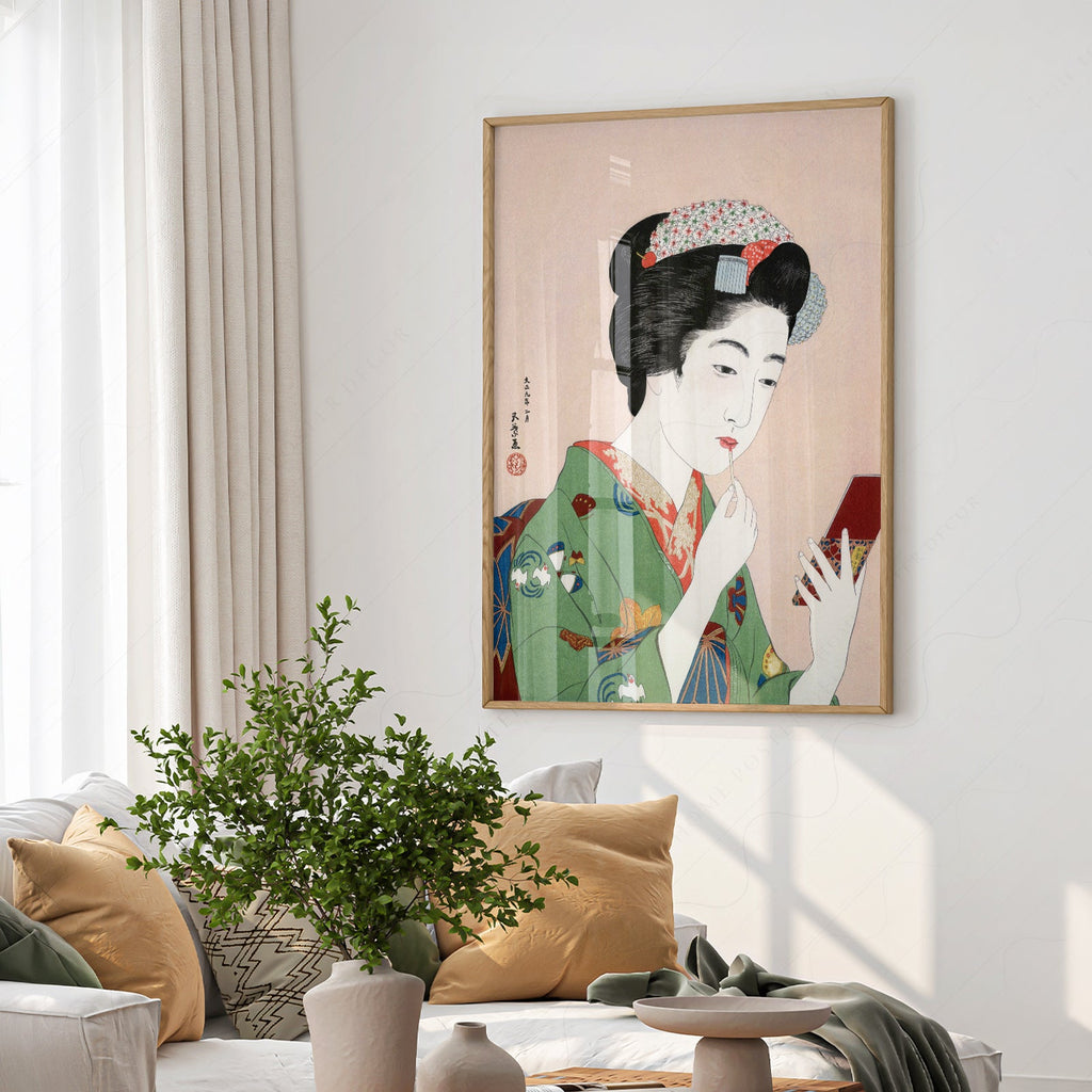 Goyo Hashiguchi Woman Applying Lipstick Print – Japanese Ukiyo-e Wall Art