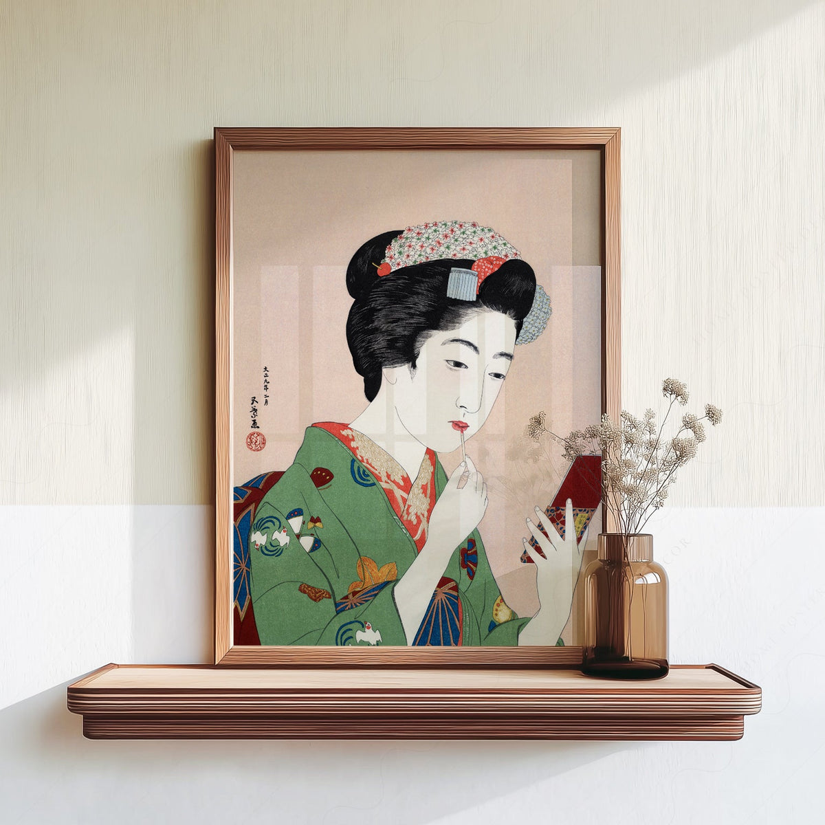 Goyo Hashiguchi Woman Applying Lipstick Print – Japanese Ukiyo-e Wall Art