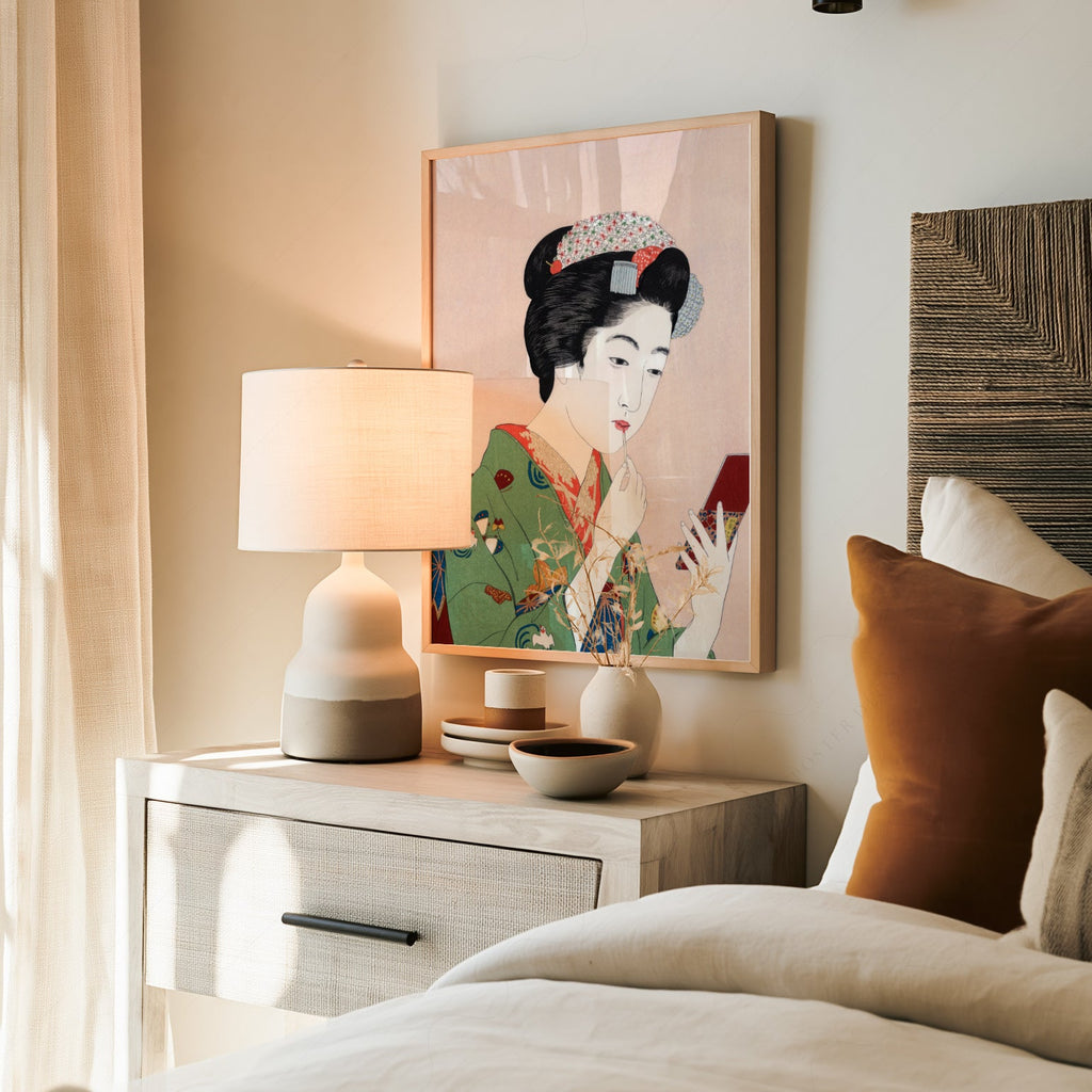 Goyo Hashiguchi Woman Applying Lipstick Print – Japanese Ukiyo-e Wall Art