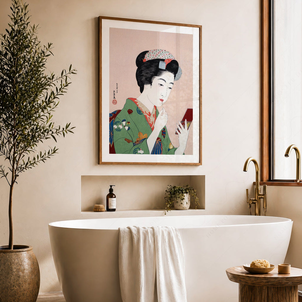Goyo Hashiguchi Woman Applying Lipstick Print – Japanese Ukiyo-e Wall Art