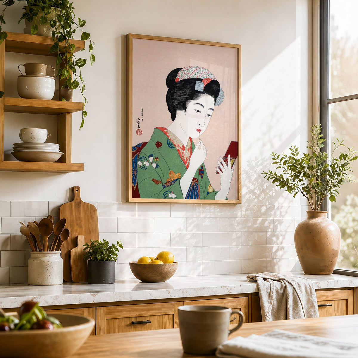 Goyo Hashiguchi Woman Applying Lipstick Print – Japanese Ukiyo-e Wall Art