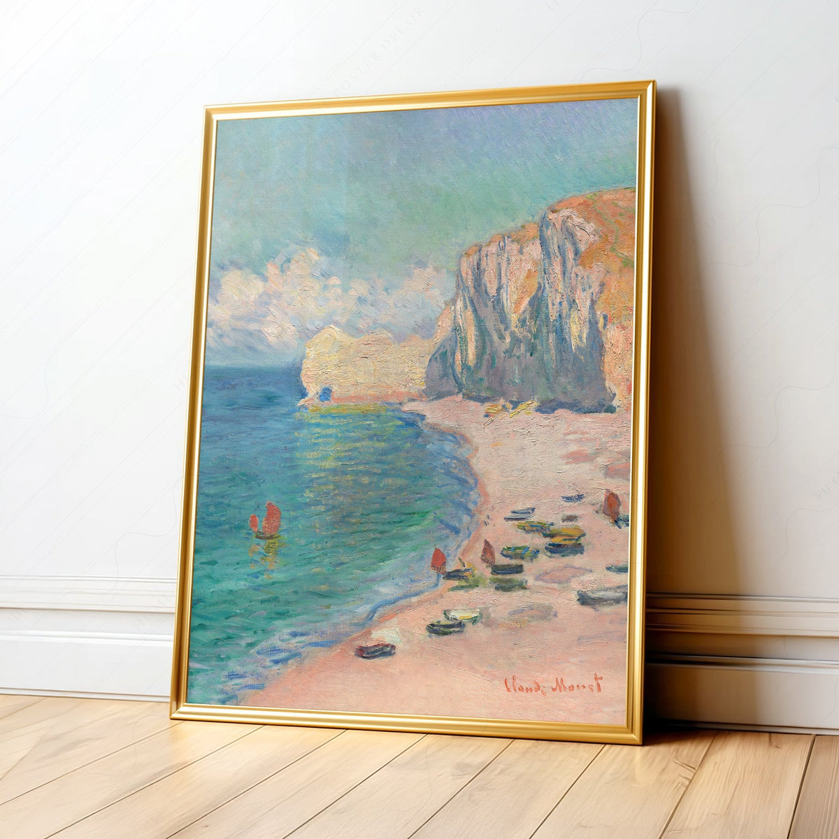Claude Monet - Étretat Beach and Falaise d'Amont